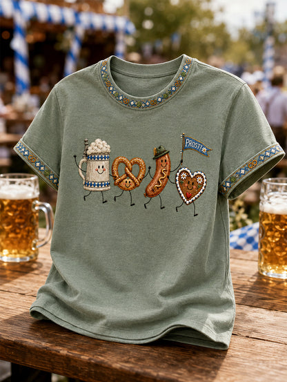 Herren-Oktoberfest Prost! Bedrucktes Freizeit-T-Shirt