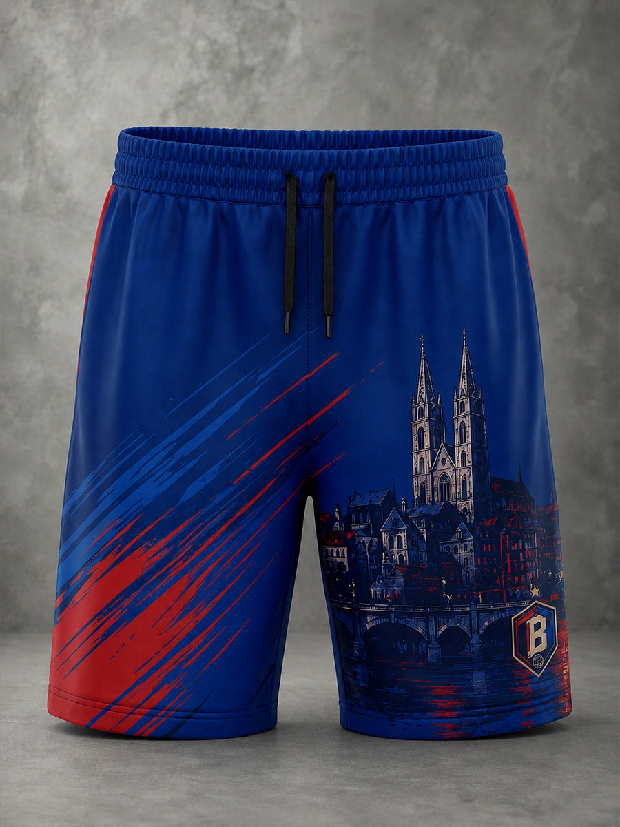 Herren-Shorts mit Fußball-Themen druck