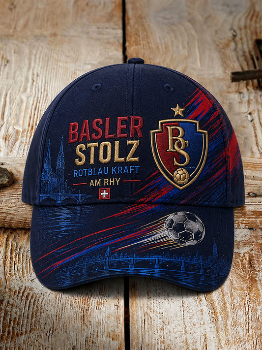 Herren-Retro-Hut mit fußballinspiriertem Print