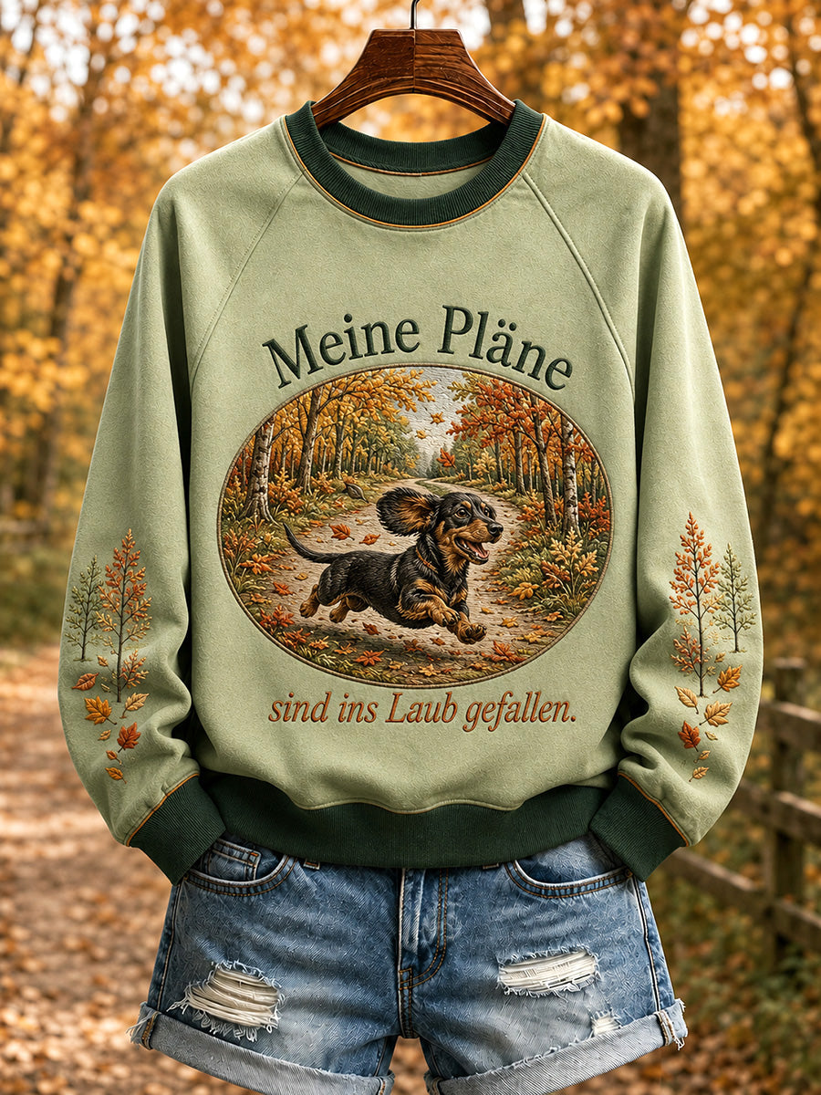 Damen Herbst Vibe Bedrucktes Raglan Ärmel Sweatshirt