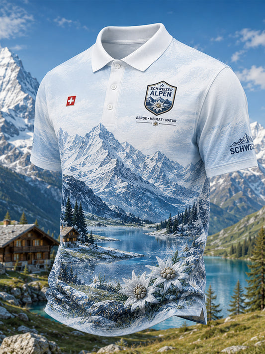 Kurzarm-Polos hirt für Herren mit Gedenk-Grafik druck