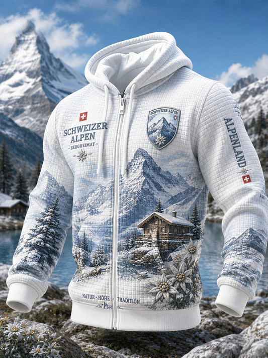 Langärmliges Strickjacke mit Kapuzen pullover für Herren