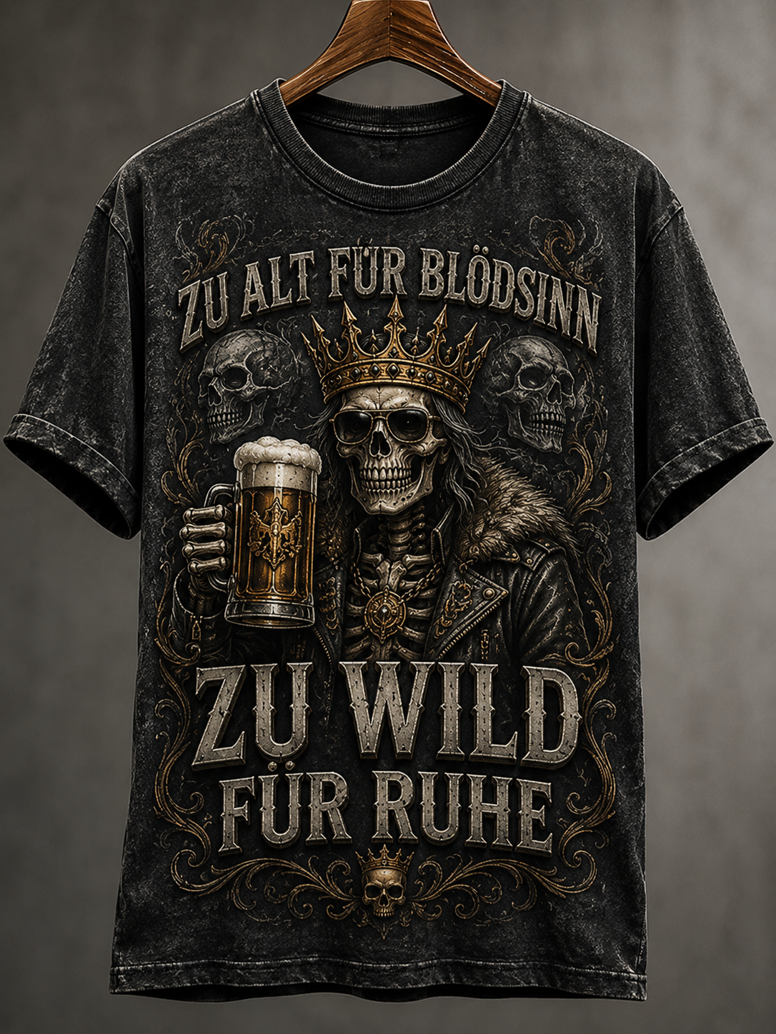 Herren-T-Shirt mit humorvollem Spruch und kurzen Ärmeln