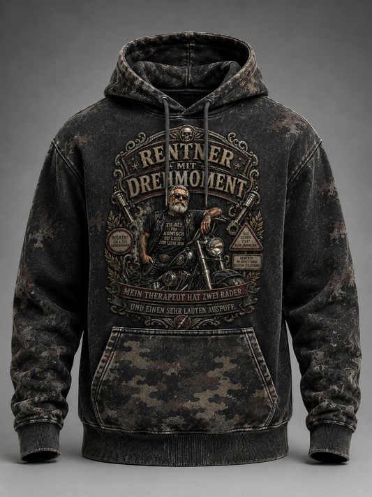 Herren Humorvoller Slogan Übergroßer Schulter-Hoodie mit Taschen