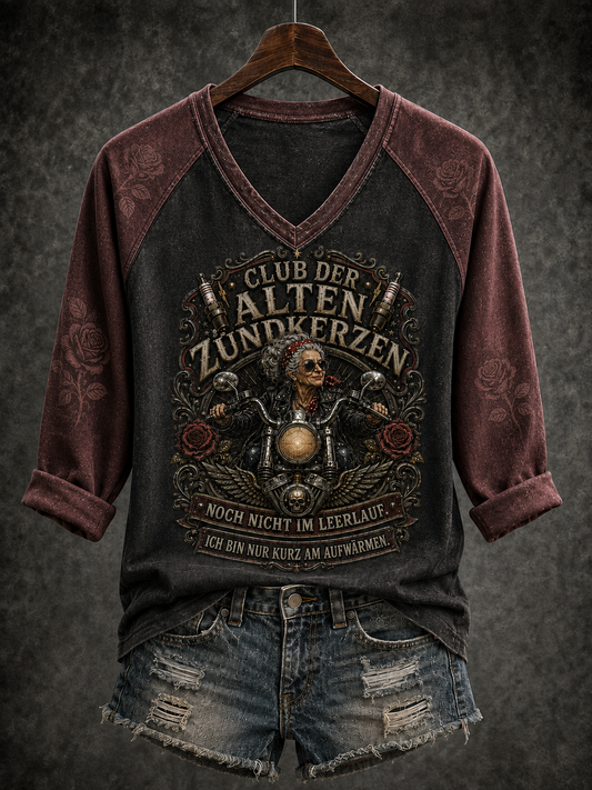 Frauen Humorvolles Slogan Leinen T-Shirt