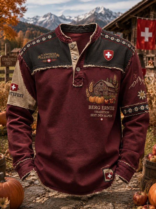Herren-Longsleeve mit Aufdruck zur Erntedankfest-Feier