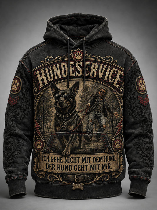 Herren-Hoodie mit witzigem Slogan, übergroß, Drop-Shoulder-Schnitt und Taschen