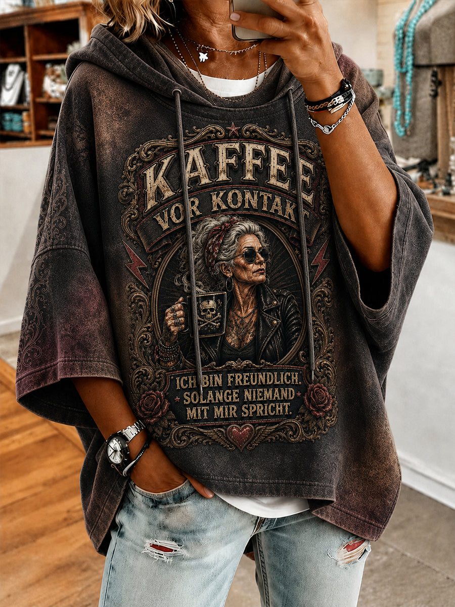 Kurzarm-Kapuzen pullover für Frauen