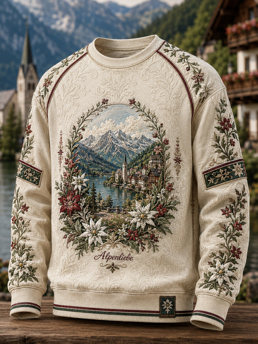 Langarm-T-Shirt der österreich ischen ländlichen Kultur der Männer