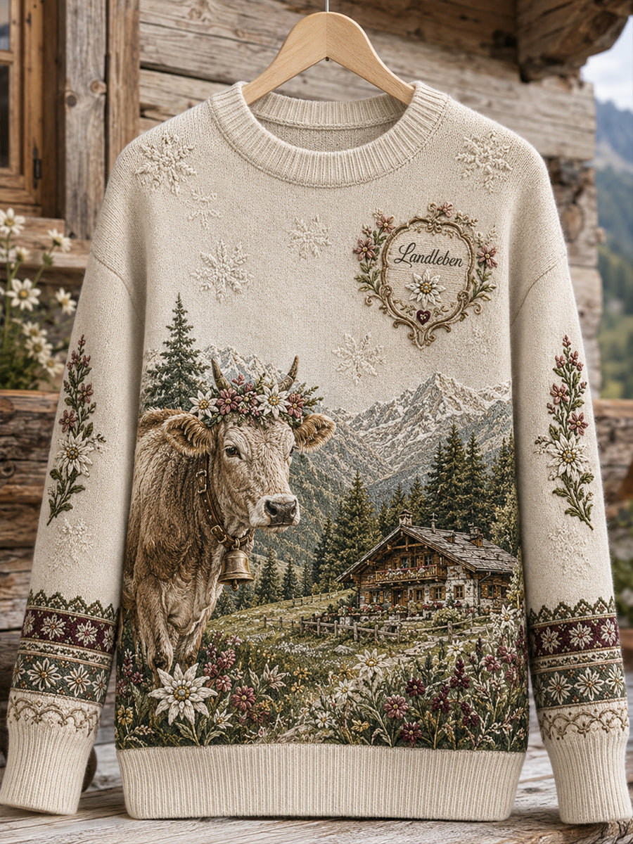 Frauen Österreich ische ländliche Kultur Crew Hals Pullover