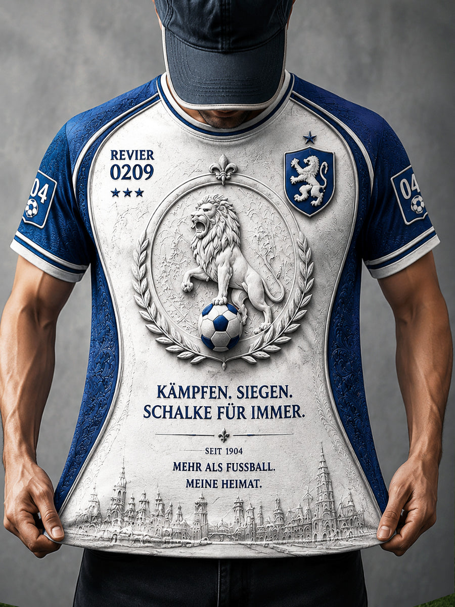 Herren Deutsche bundes liga Schalke Fußball 3D-gedrucktes lässiges T-Shirt