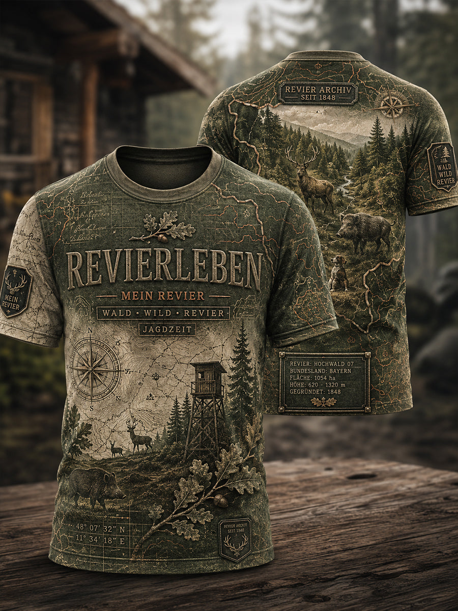 Herren-T-Shirt mit kurzen Ärmeln zur deutschen Jagdsaison