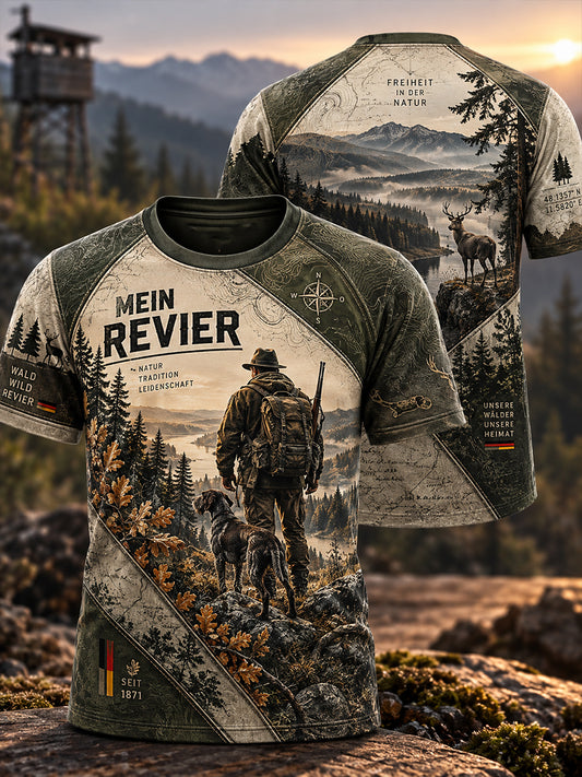 Herren-T-Shirt mit kurzen Ärmeln zur deutschen Jagdsaison