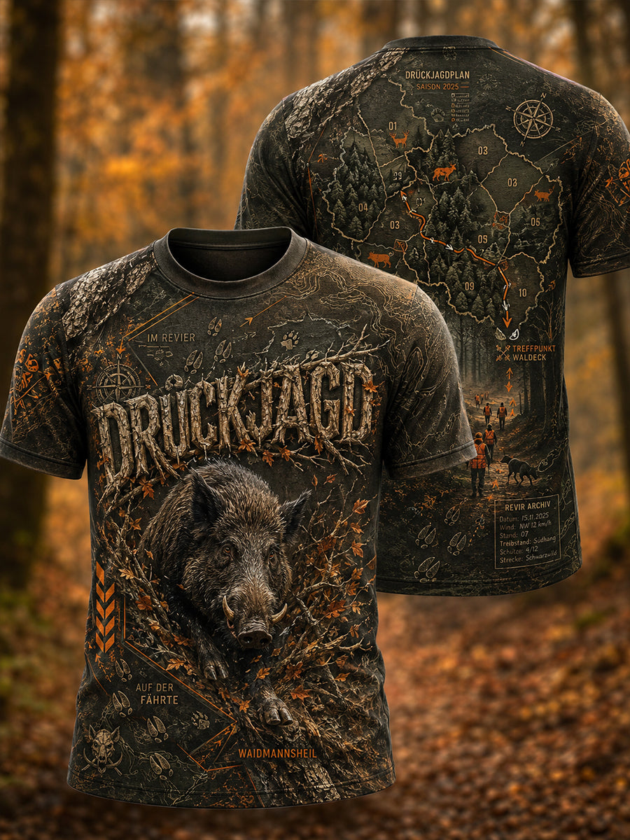 Herren-T-Shirt mit kurzen Ärmeln zur deutschen Jagdsaison