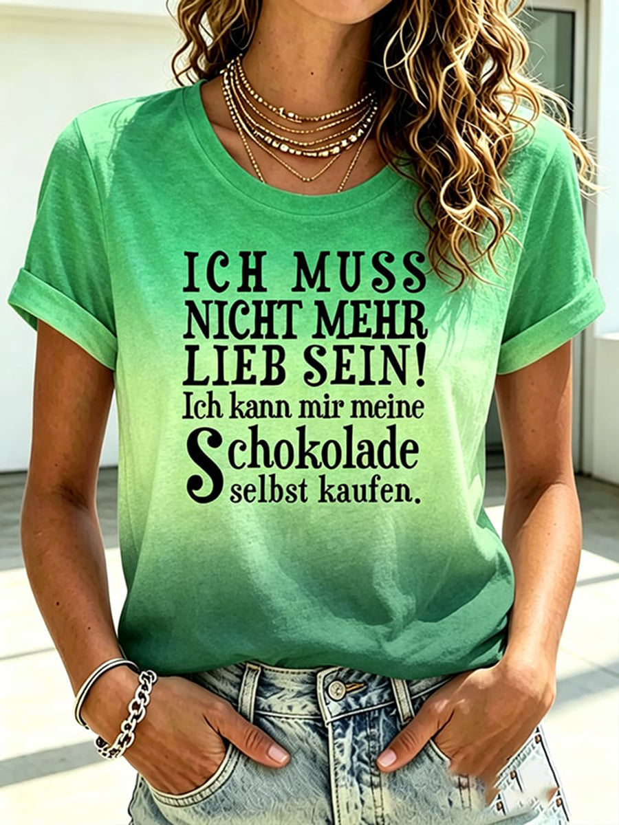 Frauen-T-Shirt mit witzigem deutschen Slogan-Print