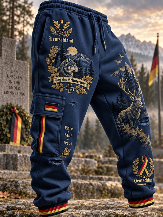Herren Veteran Memorial Grafik druck Lange Cargo hosen