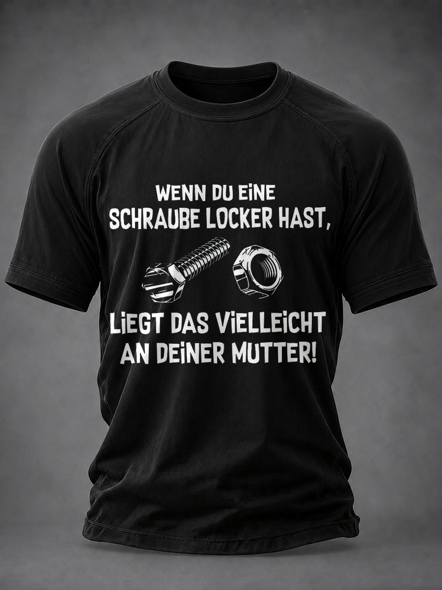 Herren Lustige Deutsche Slogan Print T-Shirt