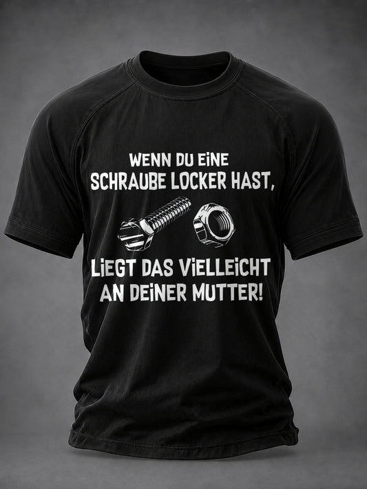 Herren Lustige Deutsche Slogan Print T-Shirt