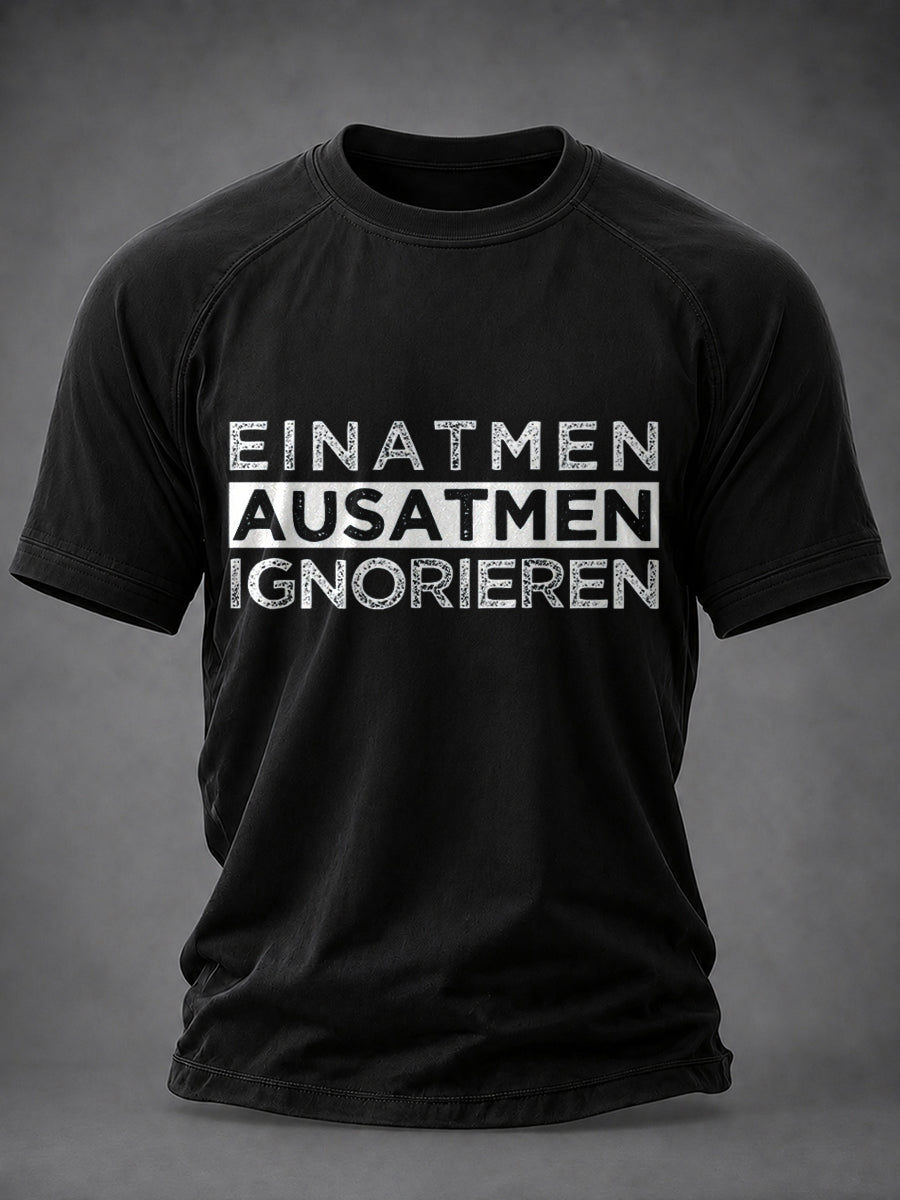 Herren-Funny-T-Shirt mit deutschem Spruch-Print