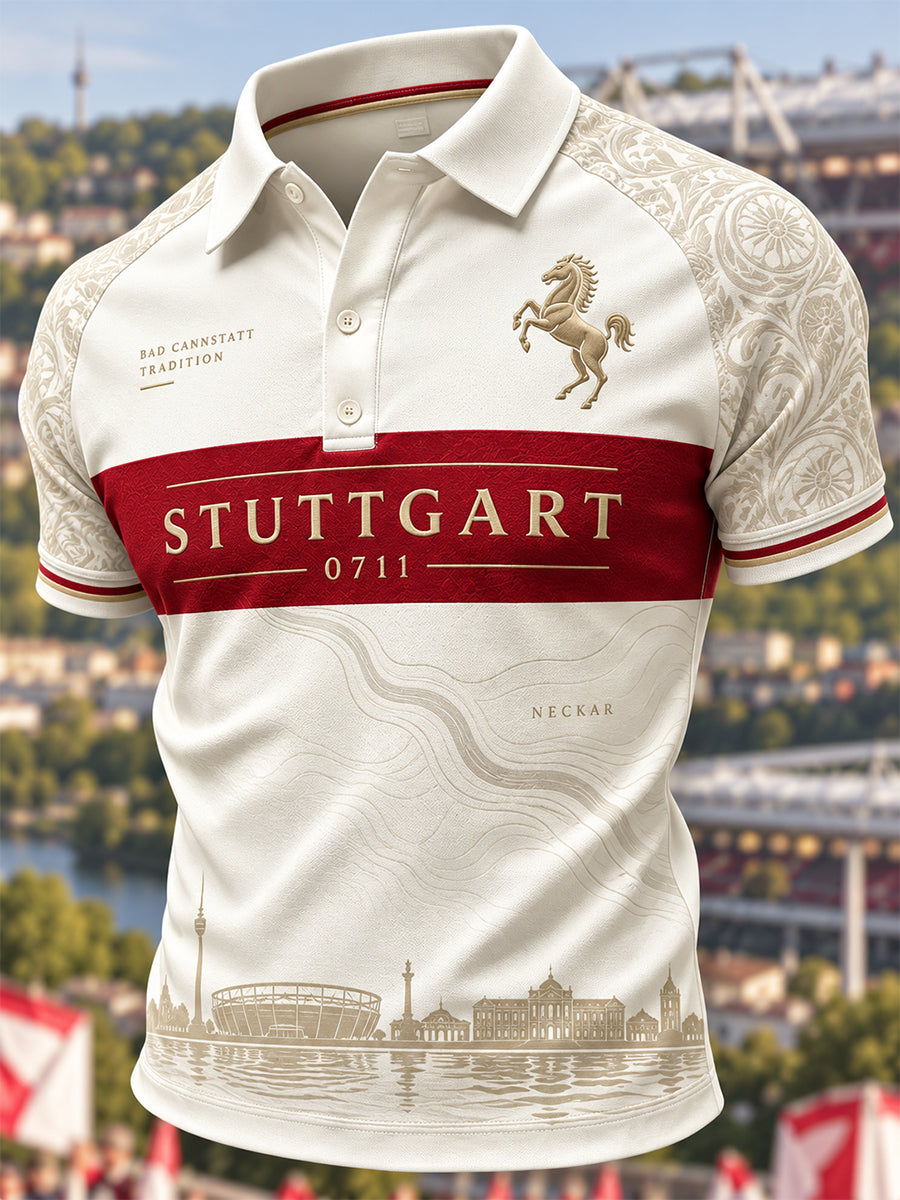 Herren Kunstdruck Polo Shirt