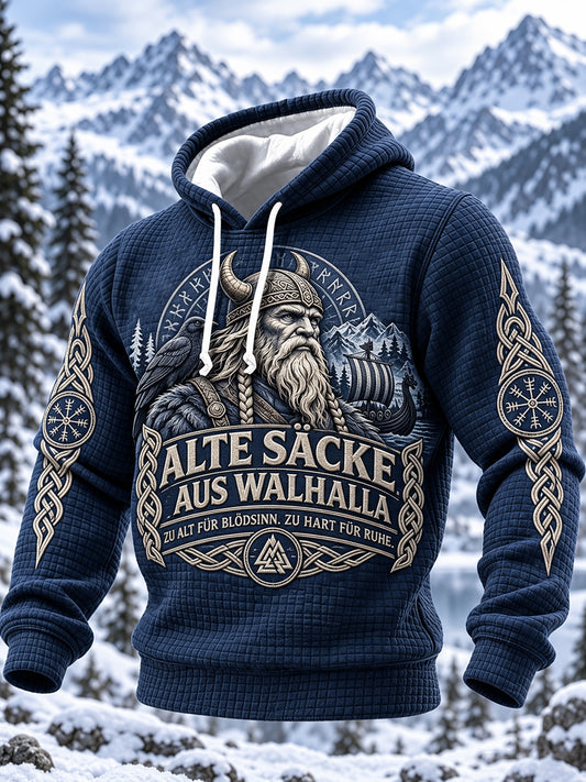 Herren Kapuzen pullover aus Baumwolle im Wikinger-Stil