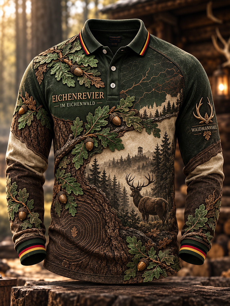 Männer Deutsch Jagd Saison Waffel Langarm T-Shirt