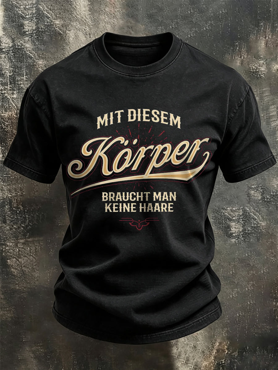 Herren-Funny-T-Shirt mit deutschem Spruch-Print