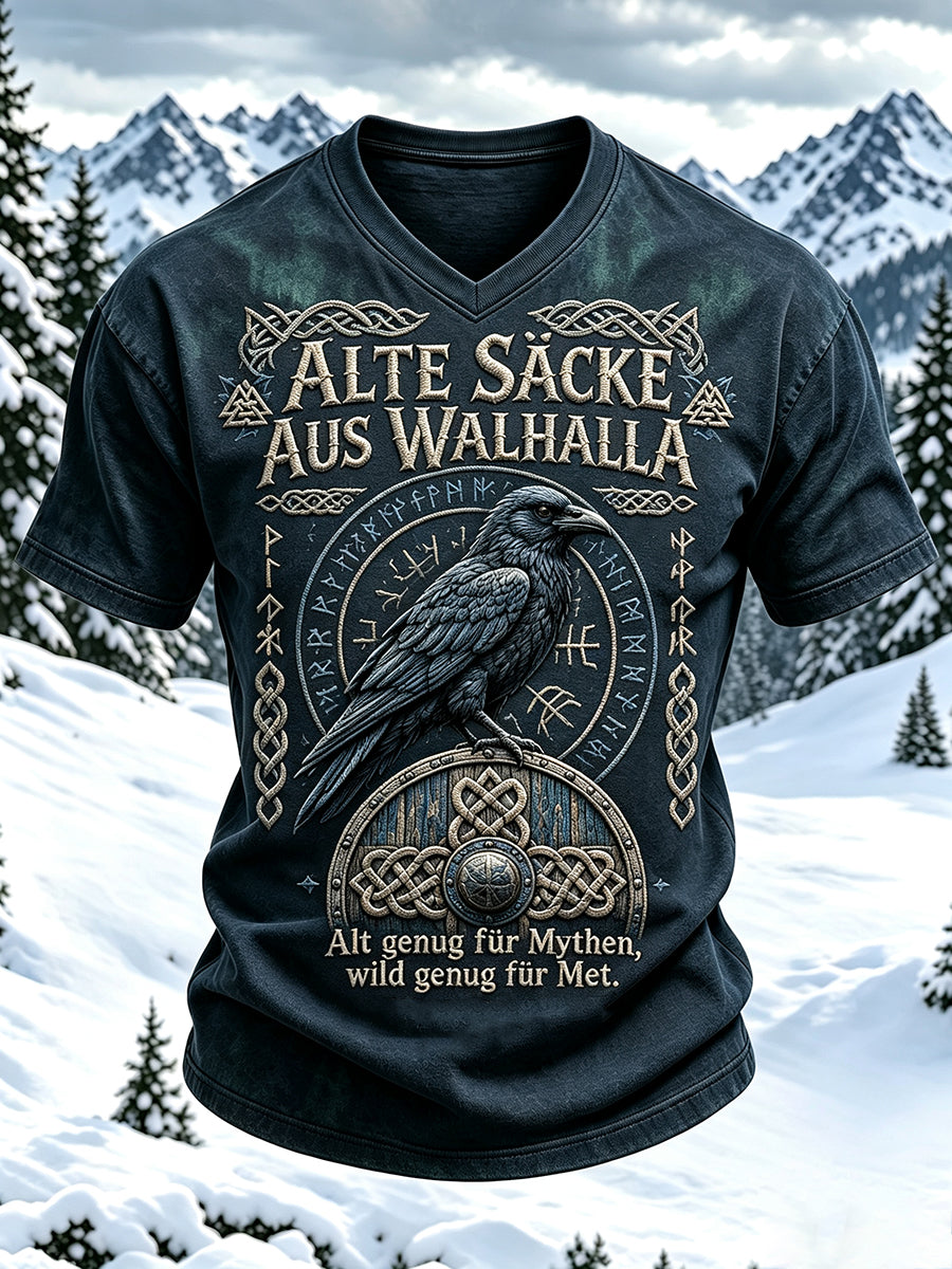 Herren T-Shirt im deutschen Viking-Stil mit V-Ausschnitt