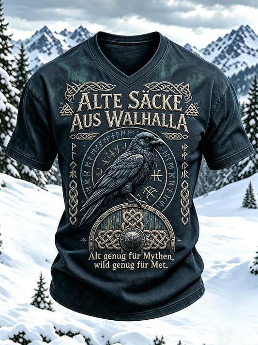 Herren T-Shirt im deutschen Viking-Stil mit V-Ausschnitt