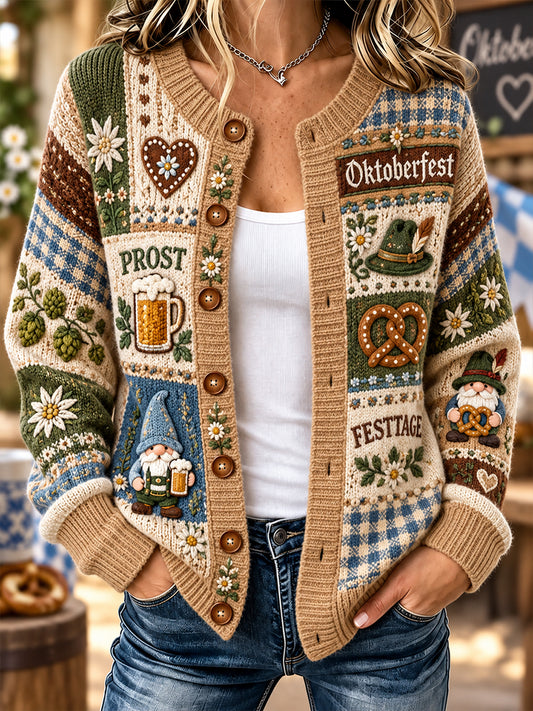 Damen-Strickjacke im Cardigan-Stil für das Münchner Oktoberfest