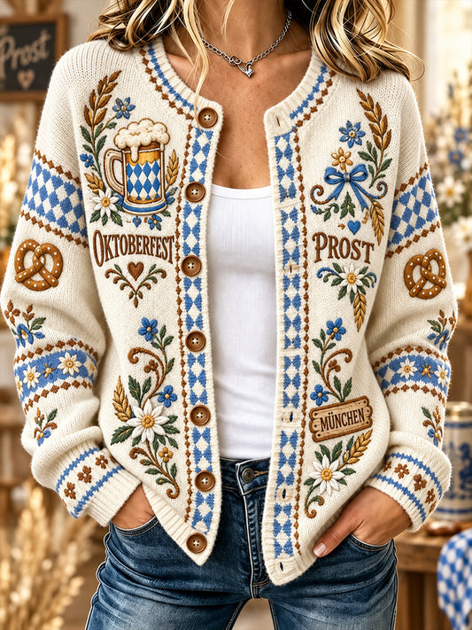Damen-Strickjacke im Cardigan-Stil für das Münchner Oktoberfest
