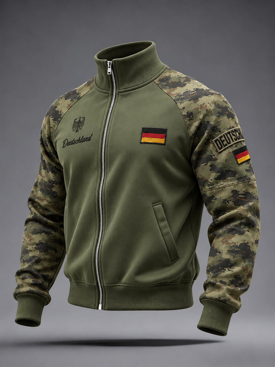 Langärmliges Herren jacke mit Tarnung und Veteranen-Gedenk druck
