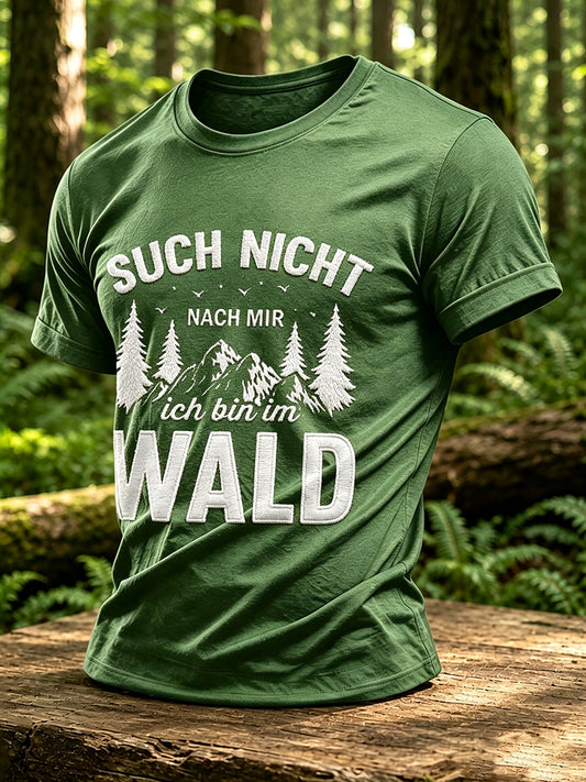 Herren-T-Shirt mit Outdoor- und Naturmotiv – Waldgrafik