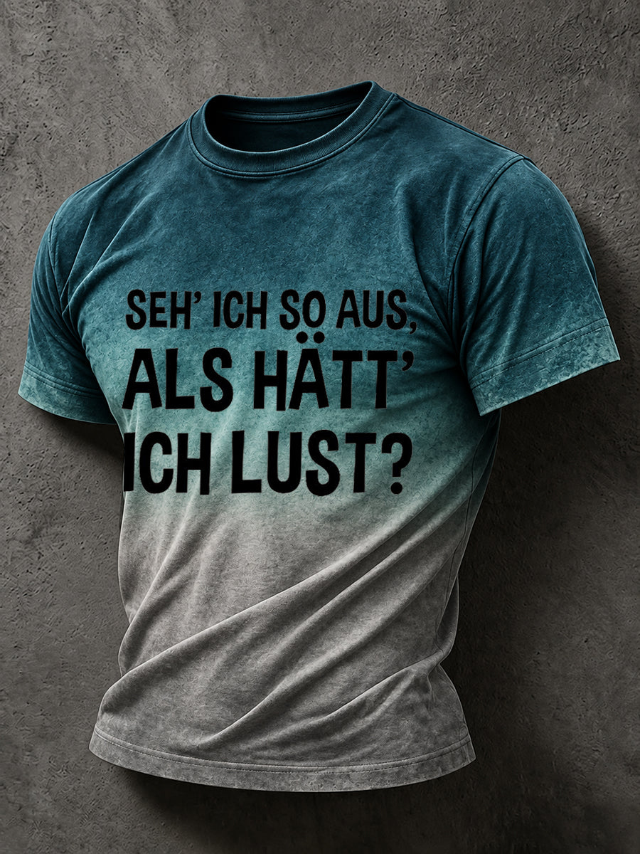 Lustiges Freizeit-T-Shirt für Herren mit deutschem Spruch-Print