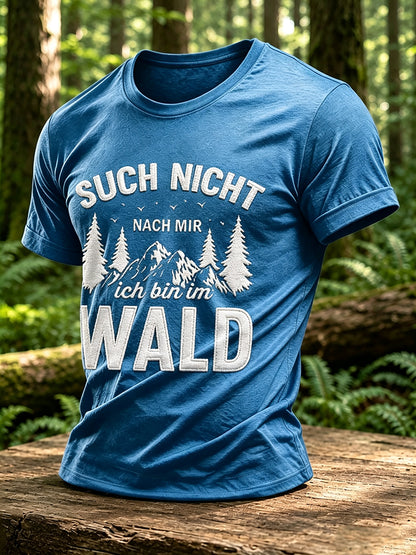 Herren-T-Shirt mit Outdoor- und Naturmotiv – Waldgrafik