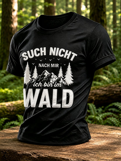 Herren-T-Shirt mit Outdoor- und Naturmotiv – Waldgrafik