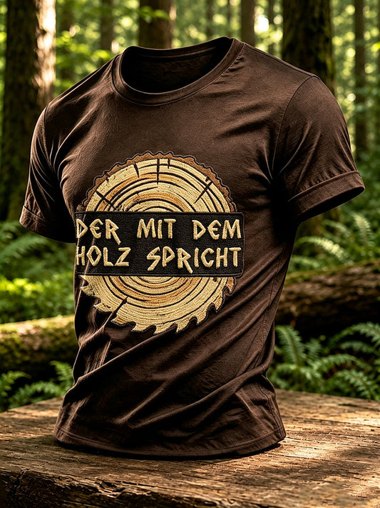 Herren-T-Shirt mit Outdoor- und Naturmotiv – Waldgrafik