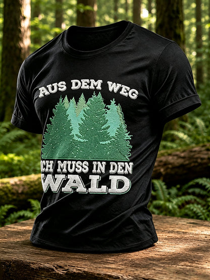 Herren-T-Shirt mit Outdoor- und Naturmotiv – Waldgrafik
