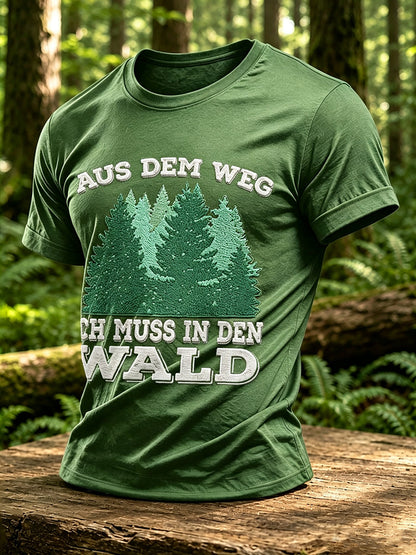 Herren-T-Shirt mit Outdoor- und Naturmotiv – Waldgrafik