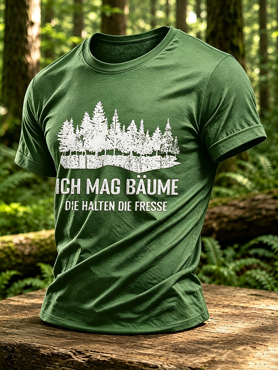 Herren-T-Shirt mit Outdoor- und Naturmotiv – Waldgrafik