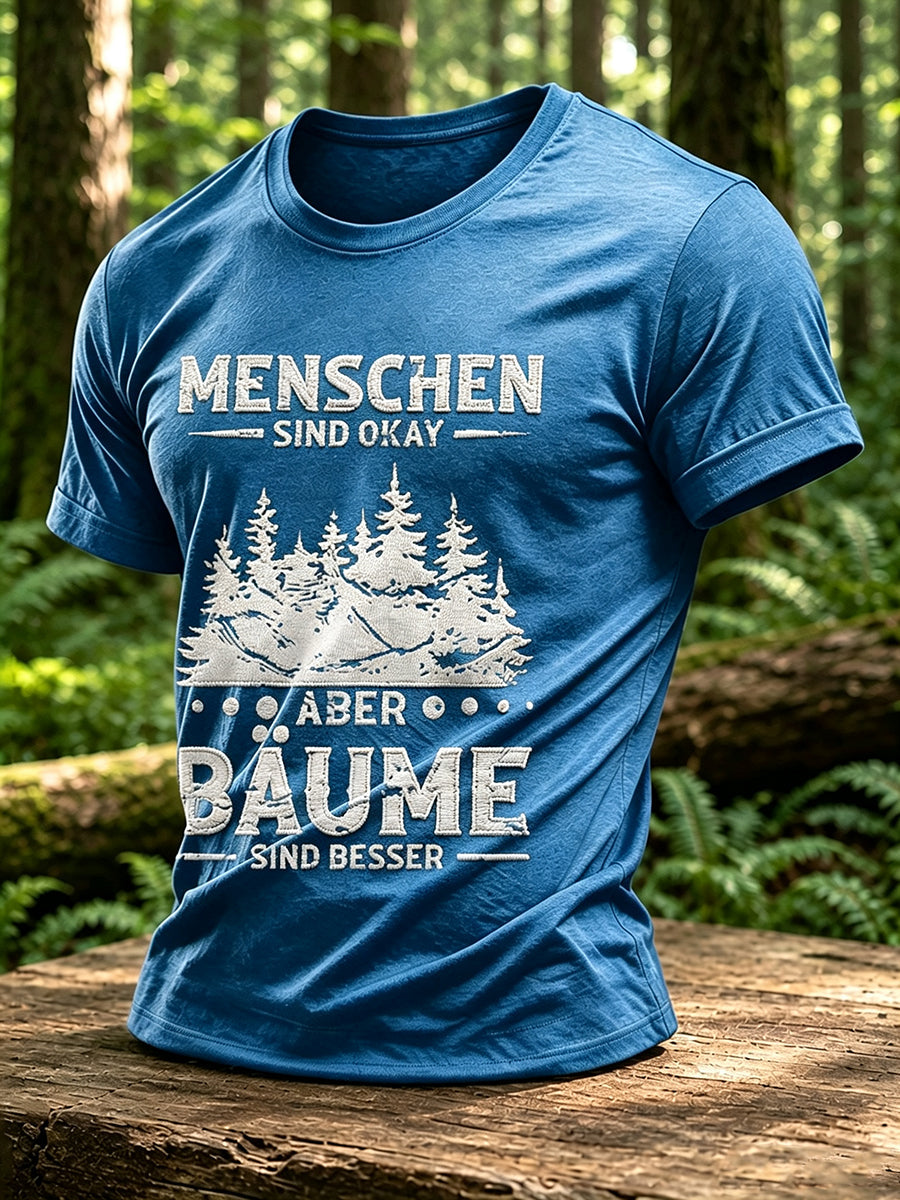Herren-T-Shirt mit Outdoor- und Naturmotiv – Waldgrafik