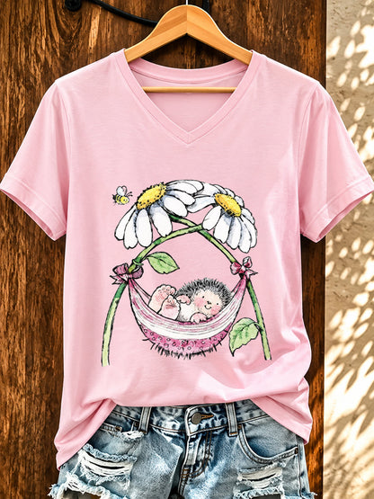 Lustiges T-Shirt für Damen mit Igel-Print