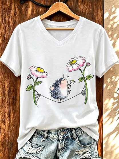 Lustiges T-Shirt für Damen mit Igel-Print