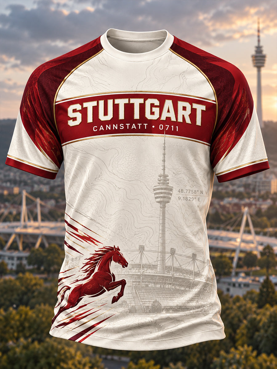 Herren-VfB-Stuttgart-T-Shirt mit kurzen Ärmeln