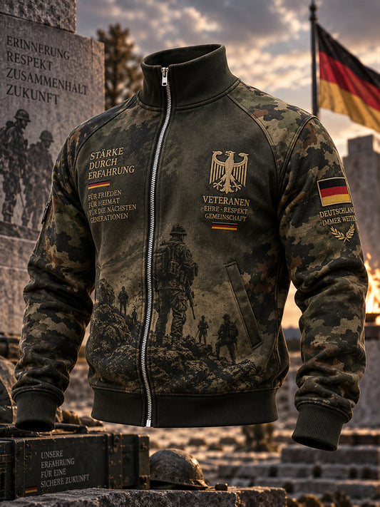 Herrenjacke mit langen Ärmeln und Grafikdruck zum Gedenken an Veteranen