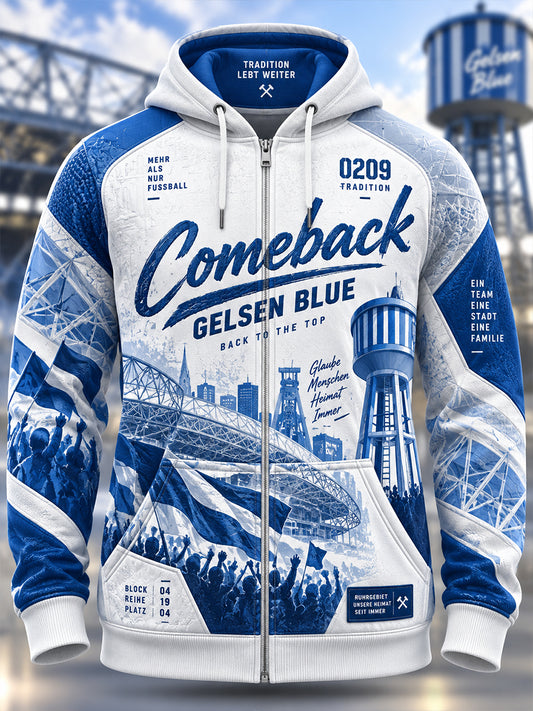 Herren-Schalke-Hoodie mit Reißverschluss