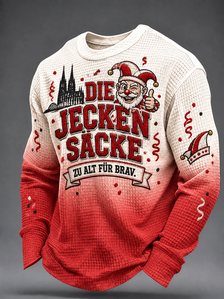 Kölner Kölsch Party-Grafik-Waffel-Sweatshirt für Männer