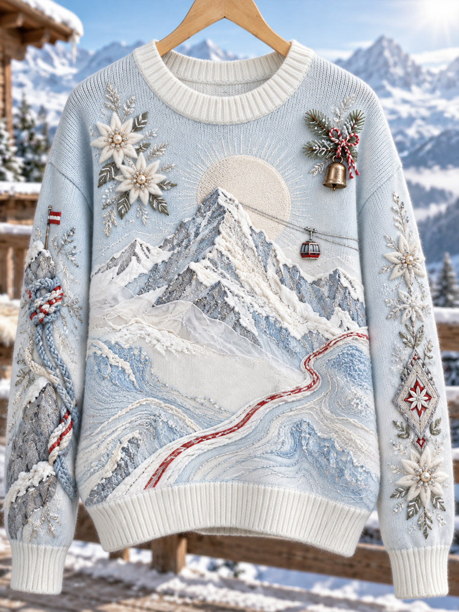 Damen-Pullover mit Rundhalsausschnitt aus den österreichischen Alpen