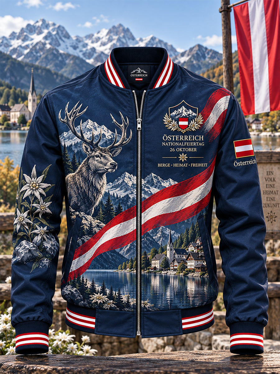 Herren-Jacke mit Langarm und Nationalfeiertagsmotiv