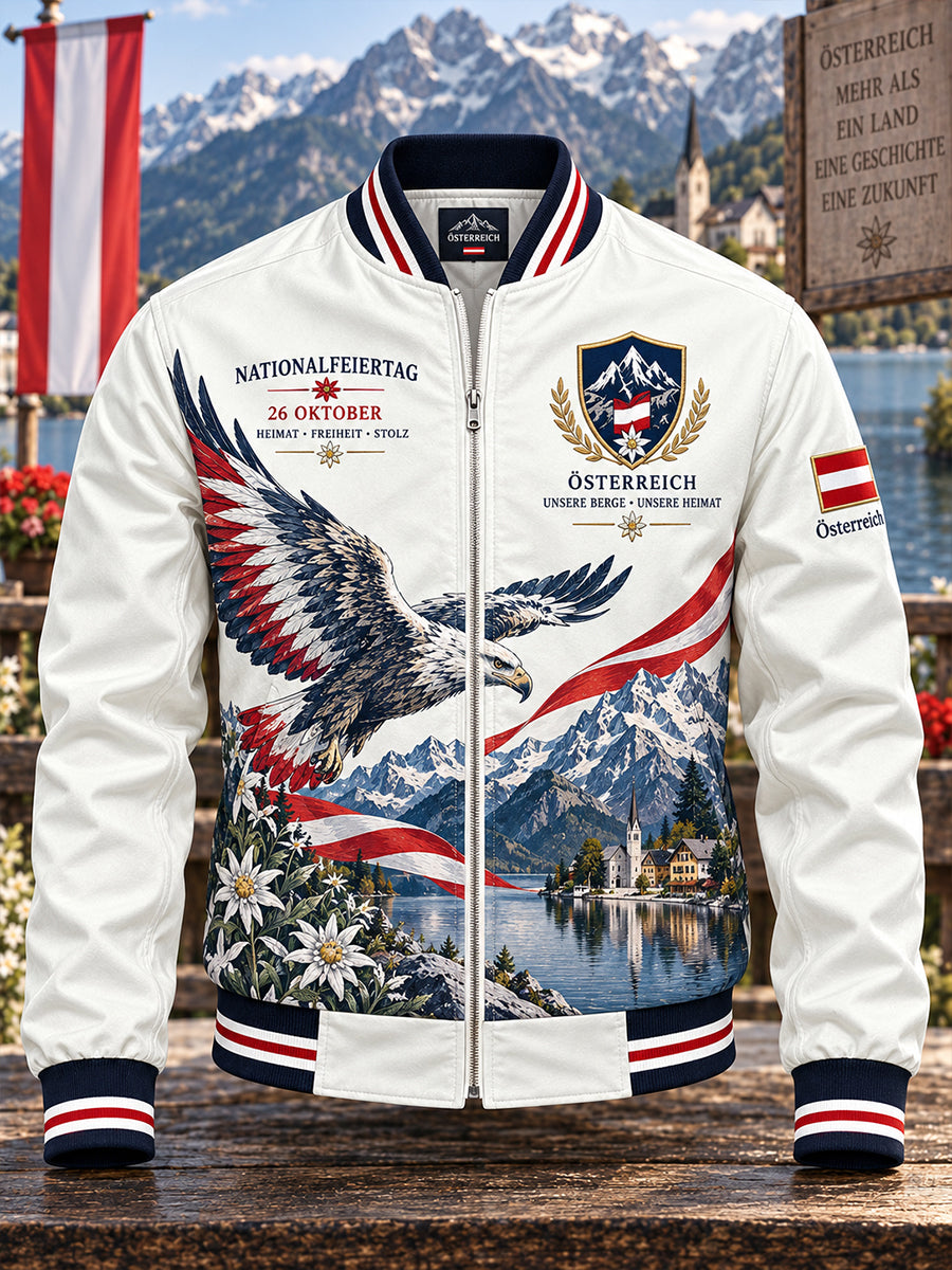 Herren-Jacke mit Langarm und Nationalfeiertagsmotiv
